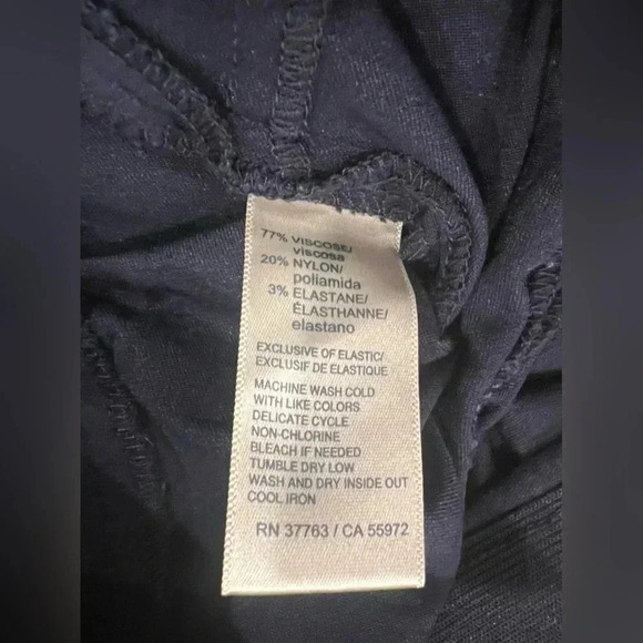 Rafaella Navy Ankle Length Elastic Waist Pants - Picture 4 of 9